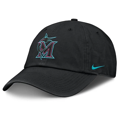 Casquette ajustable Nike noire unisexe Miami Marlins 2025 City Connect Club