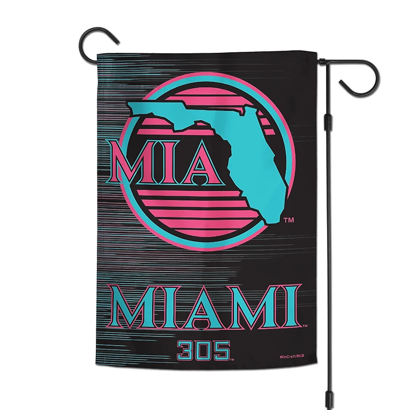 Drapeau de jardin double face WinCraft Miami Marlins 12" x 18"