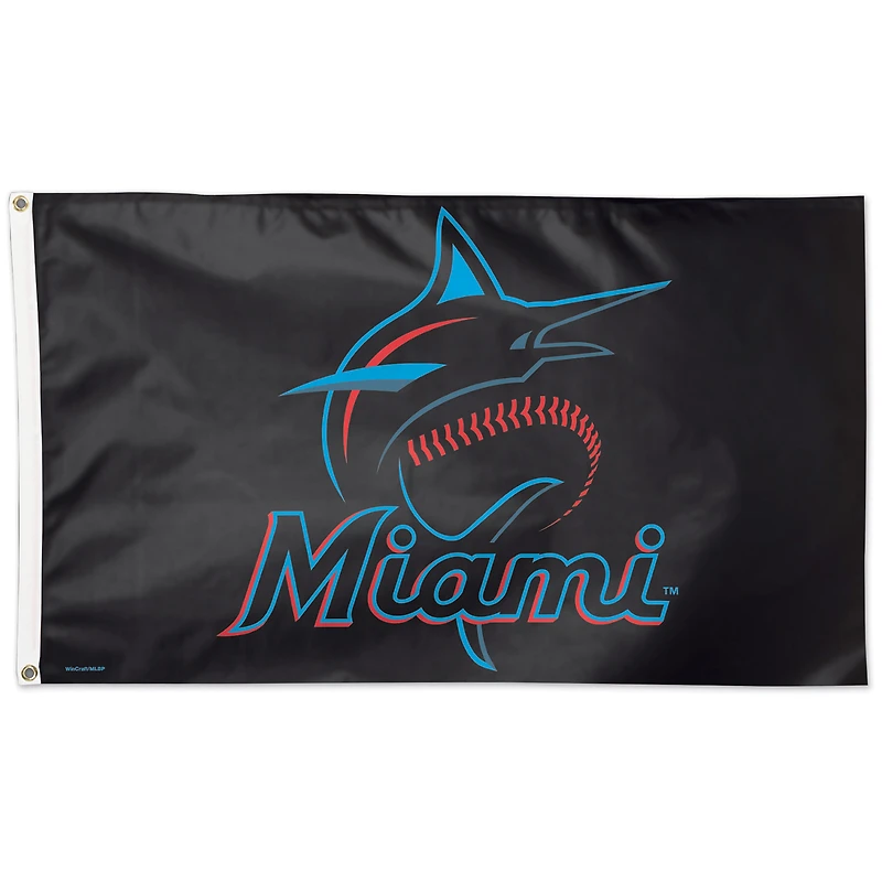 WinCraft Miami Marlins 3' x 5' Drapeau unilatéral avec logo