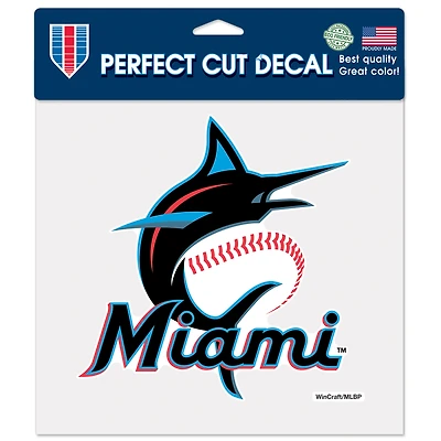 WinCraft Miami Marlins Autocollant de voiture couleur 8" x 8"