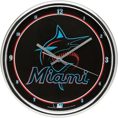 Horloge murale chromée WinCraft Miami Marlins