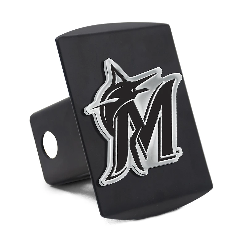 Housse d'attelage WinCraft Miami Marlins Premium en métal chromé avec logo