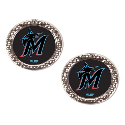 WinCraft Miami Marlins Round Team Post Earring