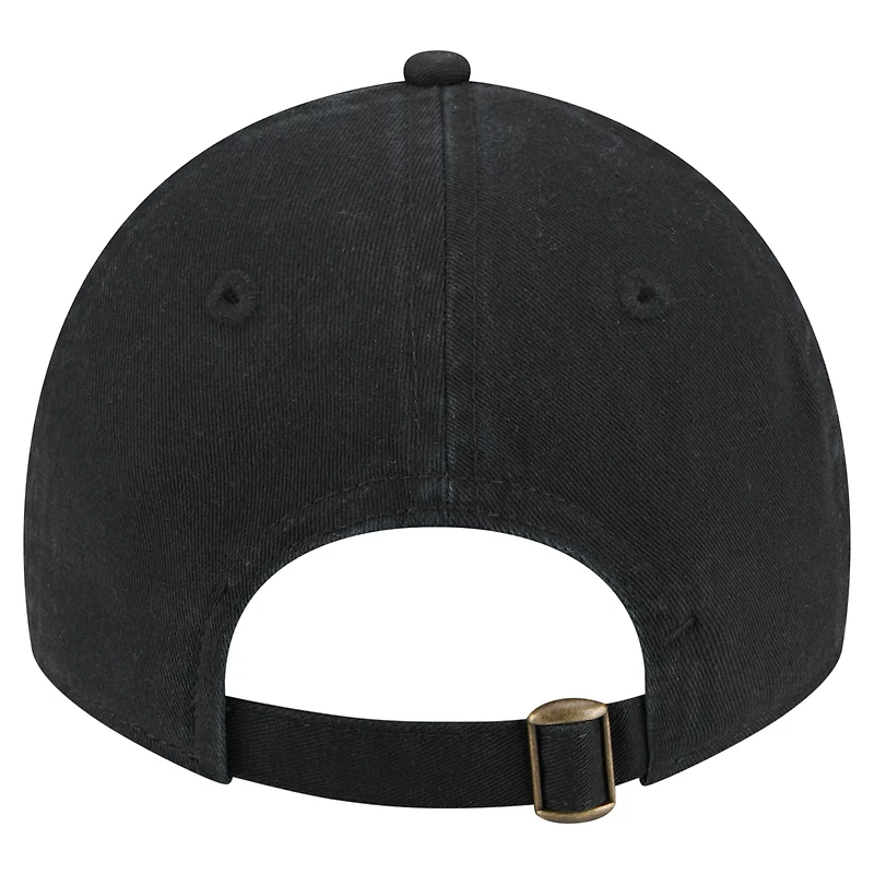 Casquette ajustable New Era noire Miami Marlins Preppy Team 9TWENTY pour femme