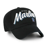 Women's '47 Black Miami Marlins Ariana Clean Up Adjustable Hat