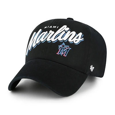 Casquette ajustable Ariana Clean Up noire '47 pour femme des Marlins de Miami