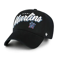 Casquette ajustable Ariana Clean Up noire '47 pour femme des Marlins de Miami