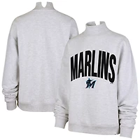Women's '47  Heather Gray Miami Marlins Subtle Muse Mock Neck Sweatshirt