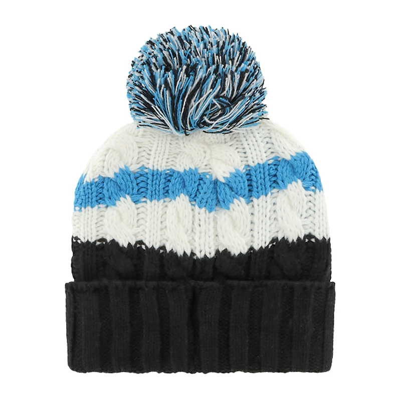 Bonnet en tricot à revers Ashfield '47 pour femmes blanc/noir Miami Marlins avec pompon