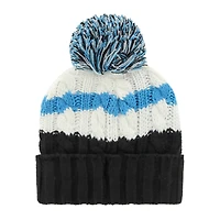 Bonnet en tricot à revers Ashfield '47 pour femmes blanc/noir Miami Marlins avec pompon