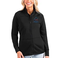 Women's Antigua Black Miami Marlins Links Full-Zip Golf Jacket