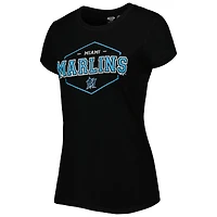 Women's Concepts Sport Black/Gray Miami Marlins Badge T-Shirt & Pajama Pants Sleep Set