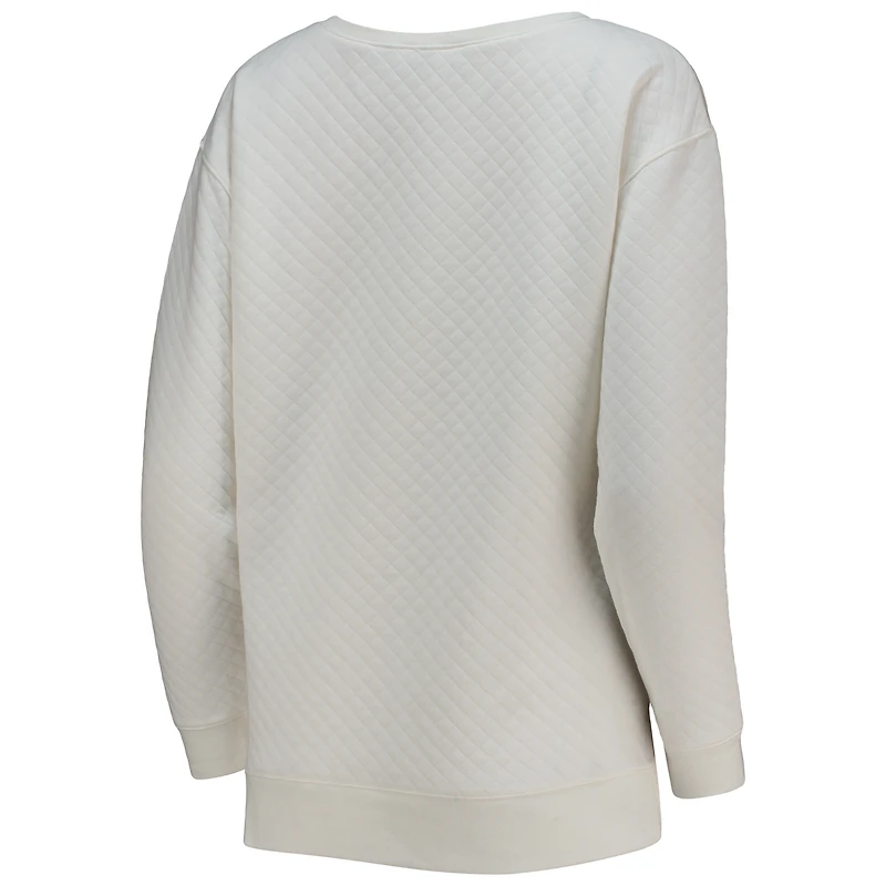 Chandail à enfiler matelassé Concepts Sport Miami Marlins pour femme, blanc/crème