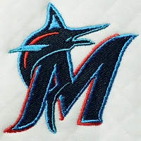 Chandail à enfiler matelassé Concepts Sport Miami Marlins pour femme, blanc/crème