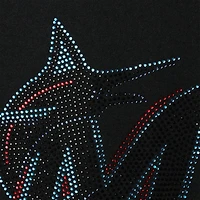 Women's DKNY Sport Black Miami Marlins Carrie Pullover Sweatshirt