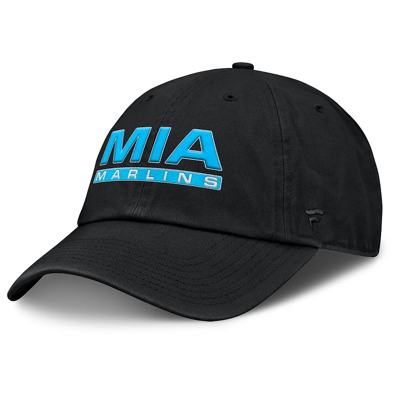 Casquette ajustable noire pour femmes Fanatics Miami Marlins Fly Out