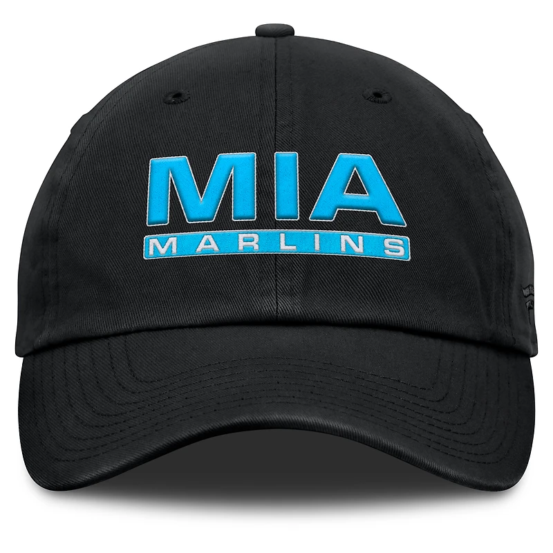 Women's Fanatics Black Miami Marlins Fly Out Adjustable Hat