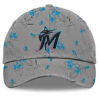 Women's Fanatics Gray Miami Marlins Fundamental Floral Adjustable Hat