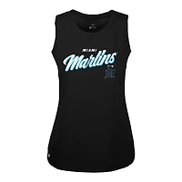 Women's Levelwear Black Miami Marlins Accolade Macy Prospect Tank Top
