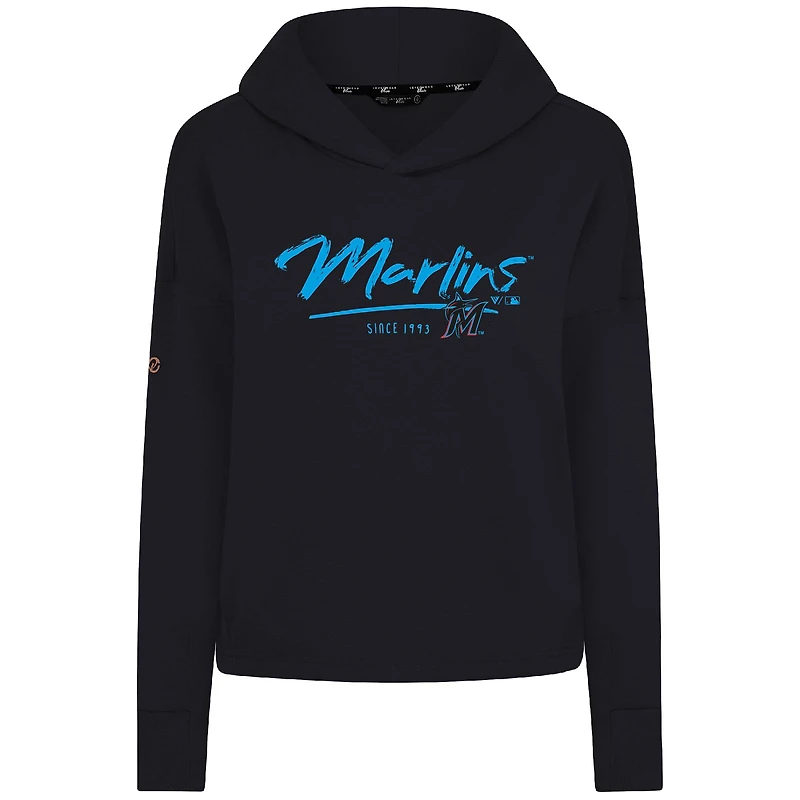 Sweat à capuche court noir Levelwear pour femme, Accolade Sweet Express