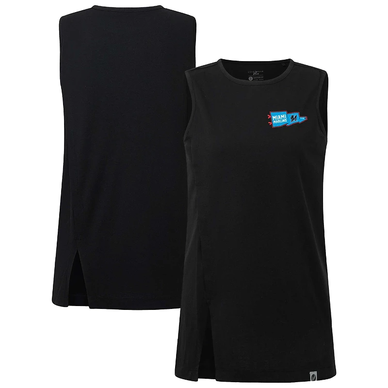 Women's Levelwear Black Miami Marlins Influx Rafters Tank Top
