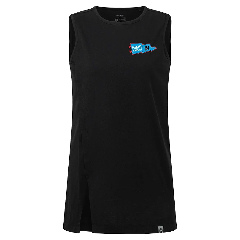 Women's Levelwear  Black Miami Marlins Influx Rafters Tank Top