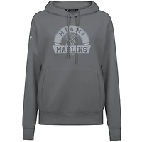 Women's Levelwear Gray Miami Marlins Adorn Banner Arch Pullover Hoodie