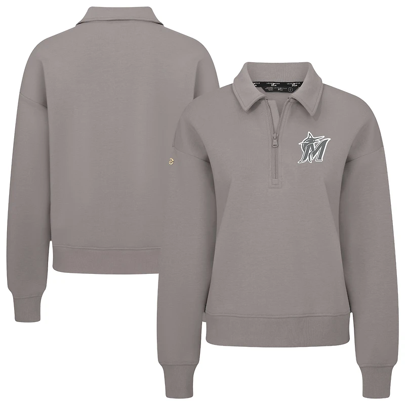Pull à fermeture éclair quart de tour Canmore gris pour femme Levelwear des Marlins Miami