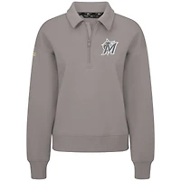 Women's Levelwear Gray Miami Marlins Canmore Quarter-Zip Pullover