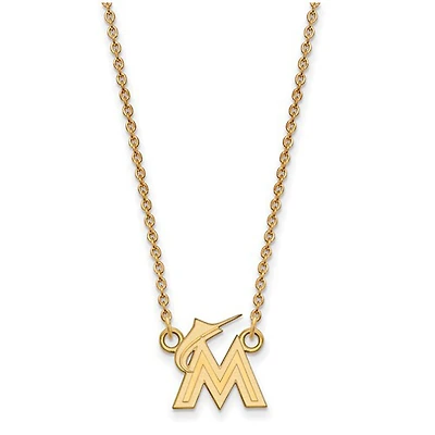 Pendentif Miami Marlins pour femme, petit modèle plaqué or