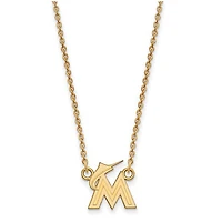 Pendentif Miami Marlins pour femme, petit modèle plaqué or