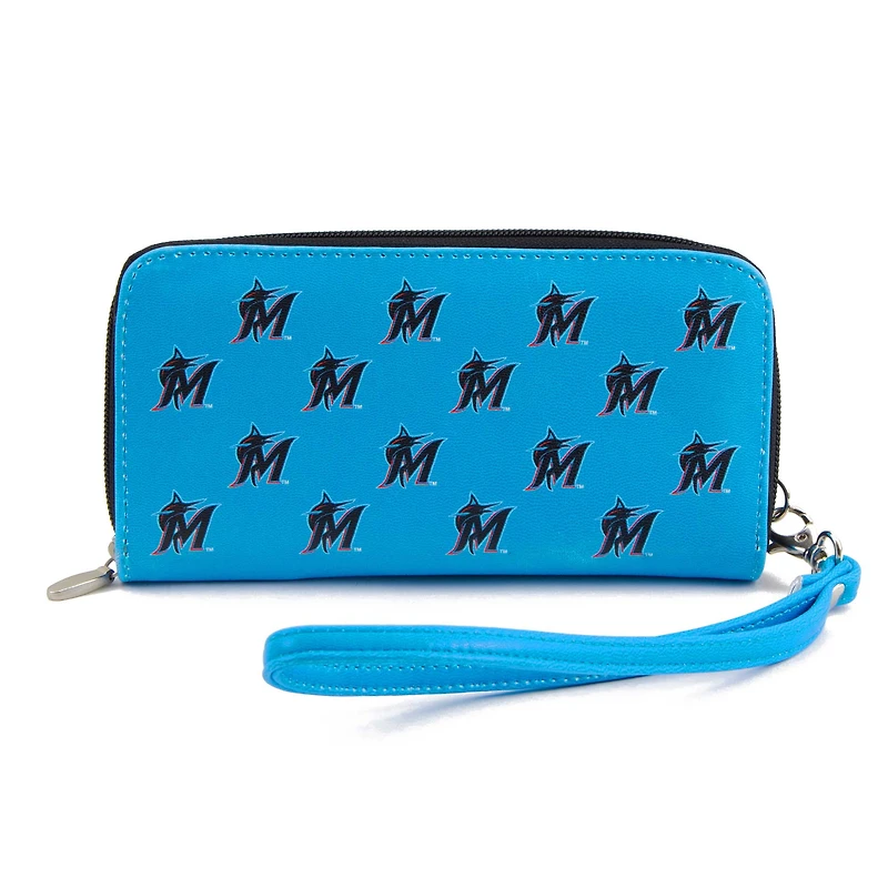 Portefeuille zippé Miami Marlins pour femme