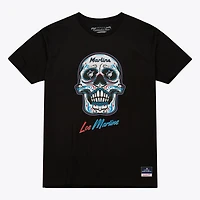 Women's Mitchell & Ness  Black Miami Marlins Sugar Skull Boxy T-Shirt