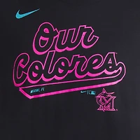 Women's Nike Black Miami Marlins 2025 City Connect Flowy Fashion Tri-Blend Dri-FIT T-Shirt