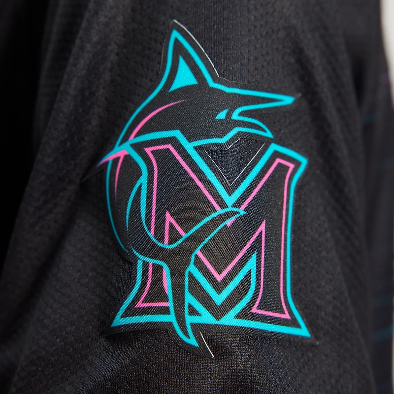 Maillot Nike City Connect noir pour femme des Miami Marlins 2025, édition limitée