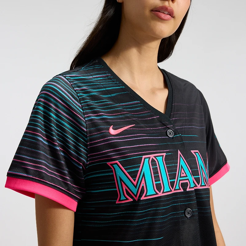 Women's Nike Black Miami Marlins 2025 City Connect Limited Jersey