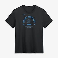 T-shirt Nike noir Miami Marlins Authentic Collection Early Work Tri-Blend Dri-FIT pour femme