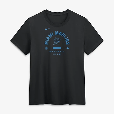 Women's Nike Black Miami Marlins Authentic Collection Early Work Tri-Blend Dri-FIT T-Shirt