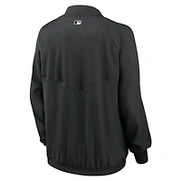 Women's Nike Black Miami Marlins Authentic Collection Team Raglan Performance Full-Zip Jacket