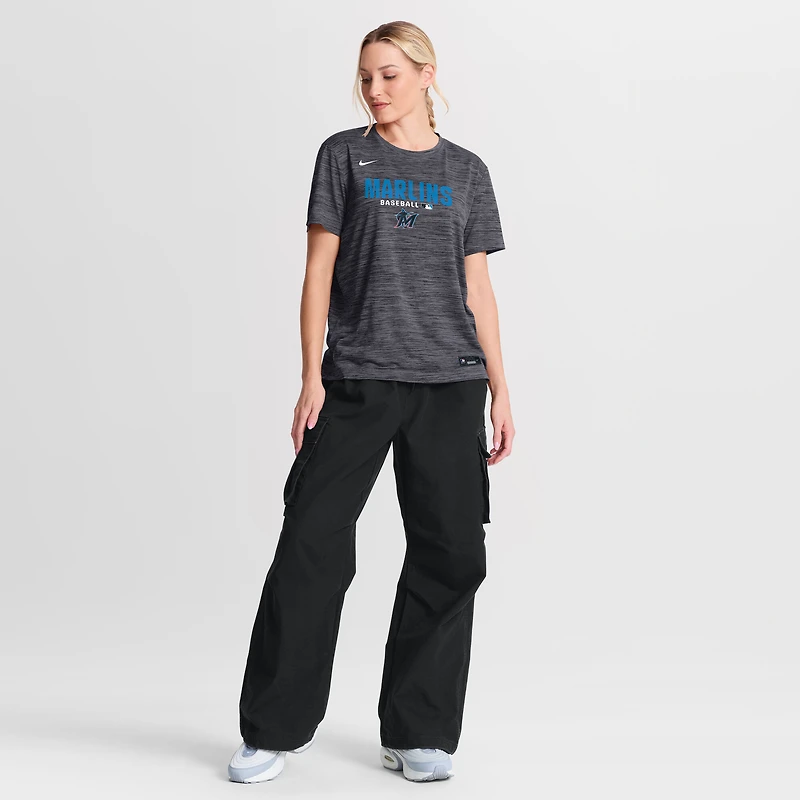 T-shirt Nike Velocity Dri-FIT Authentic Collection pour femme, noir, Miami Marlins