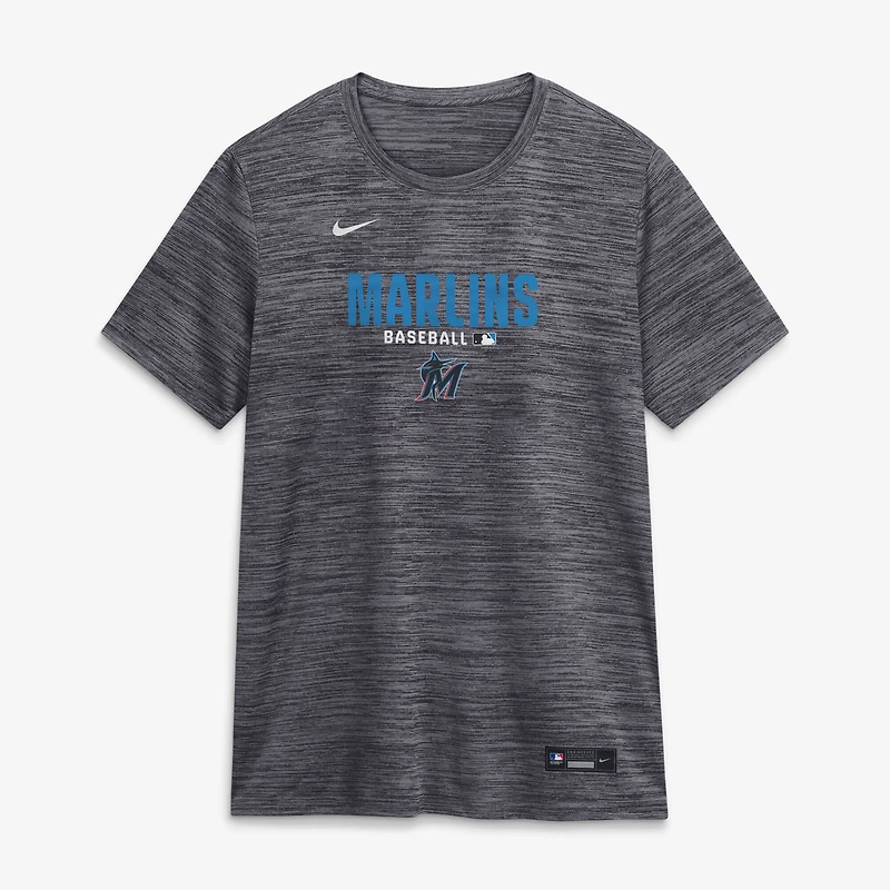 T-shirt Nike Velocity Dri-FIT Authentic Collection pour femme, noir, Miami Marlins