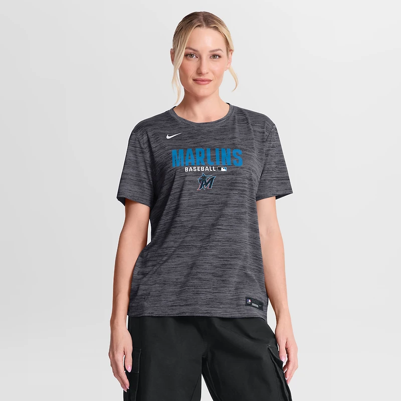 Women's Nike Black Miami Marlins Authentic Collection Velocity Dri-FIT T-Shirt