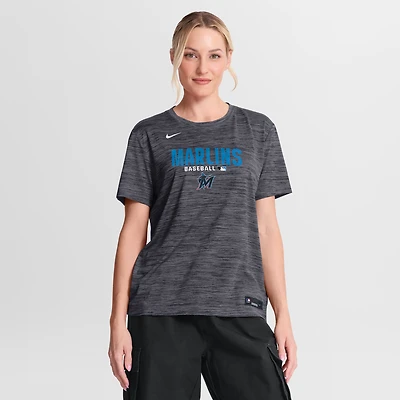 Women's Nike Black Miami Marlins Authentic Collection Velocity Dri-FIT T-Shirt