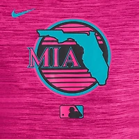 T-shirt Nike rose pour femme City Connect Authentic Collection 2025 des Marlins de Miami Velocity Dri-FIT