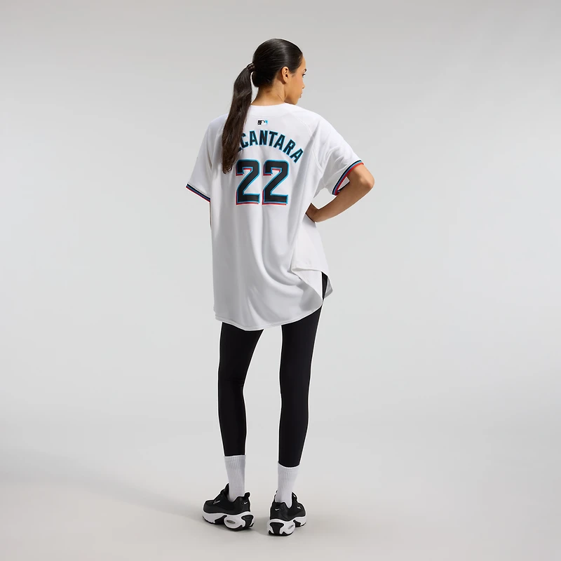 Maillot de joueur Nike Sandy Alcantara blanc Miami Marlins à domicile en édition limitée pour femme
