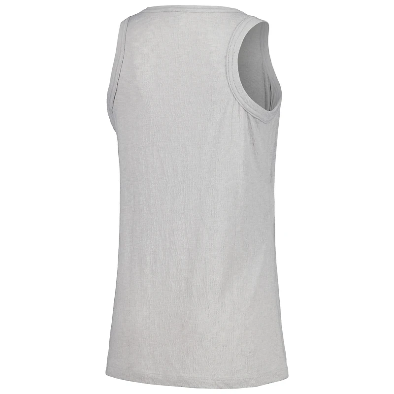 Women's Soft as a Grape Gray Miami Marlins Gauze High Neck Tank Top