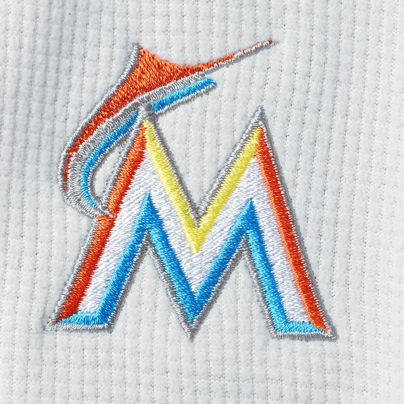 Women's Vineyard Vines Gray Miami Marlins Performance Grid Half-Zip Pullover Top