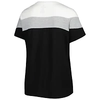 Women's White/Black Miami Marlins Plus Colorblock T-Shirt
