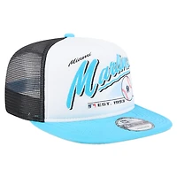 Casquette Snapback rétro 9FIFTY blanche New Era pour jeunes des Miami Marlins