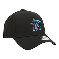 Youth New Era Black Miami Marlins 9FORTY A-Frame Adjustable Hat
